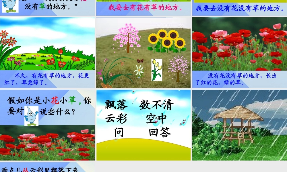 （秋季版）一年级语文上册 课文2 8 雨点儿课件1 新人教版-新人教版小学一年级上册语文课件