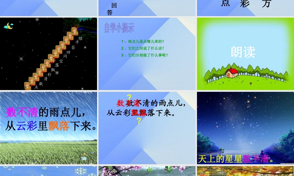 （秋季版）一年级语文上册 课文2 8 雨点儿课件3 新人教版-新人教版小学一年级上册语文课件