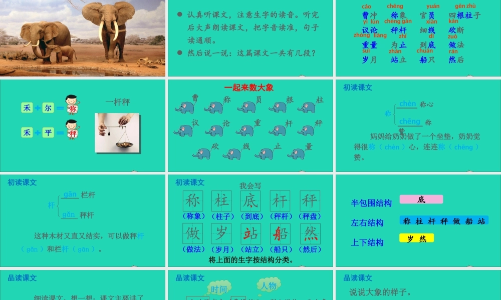 课文2 4 曹冲称象课件