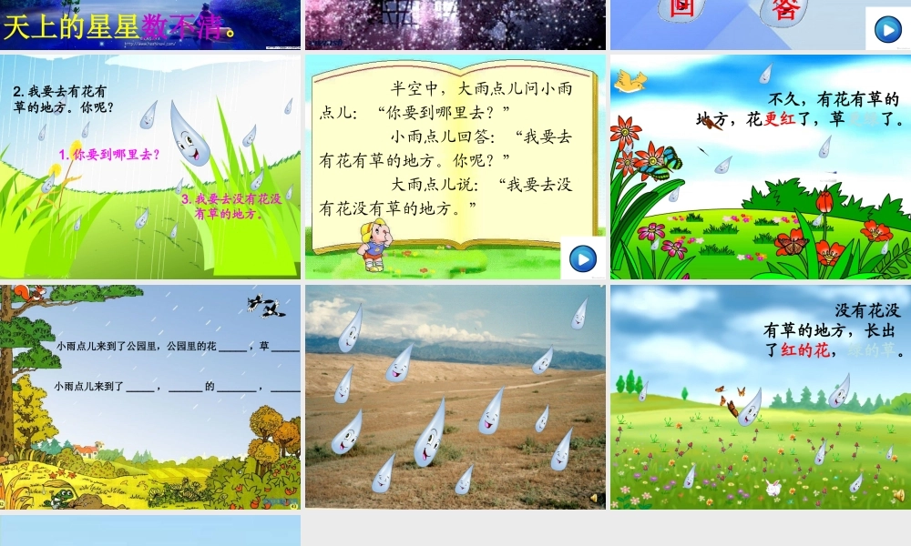 （秋季版）一年级语文上册 课文2 8 雨点儿课件6 新人教版-新人教版小学一年级上册语文课件