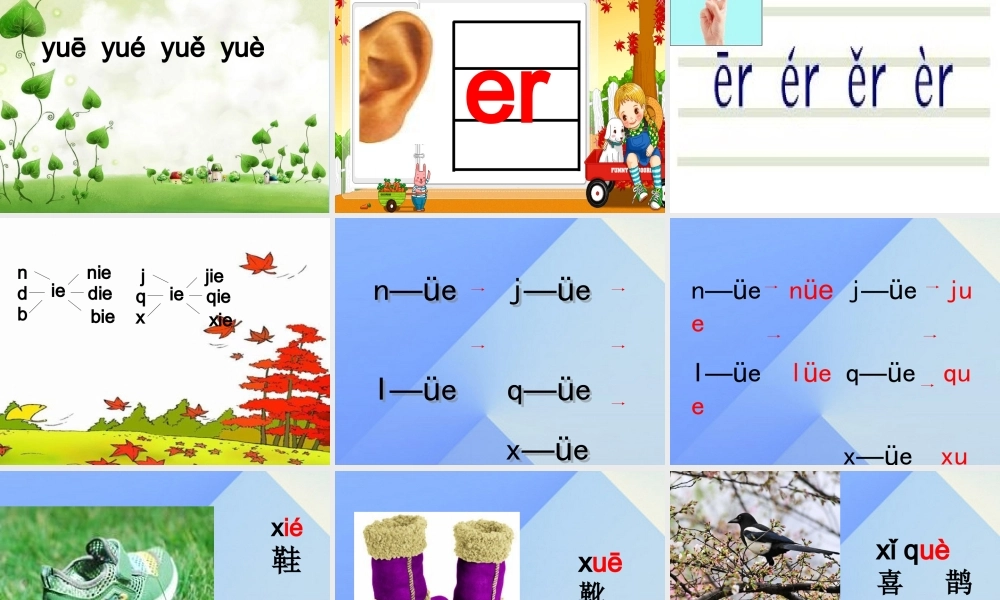 （秋级语文上册 汉语拼音11 ie üe er课件2 新人教版-新人教级上册语文课件