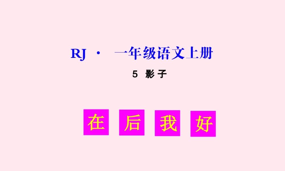 （生字教学课件）影子