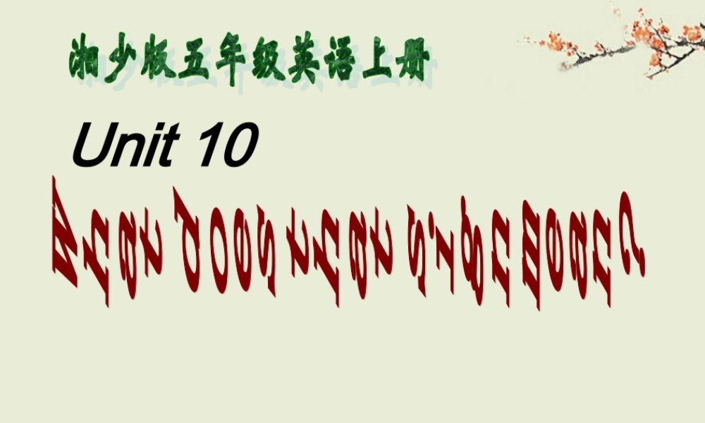 （湘少版）五年级英语上册课件 Unit 10