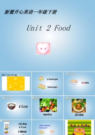 （新蕾）快乐英语一年级下册课件 Unit2