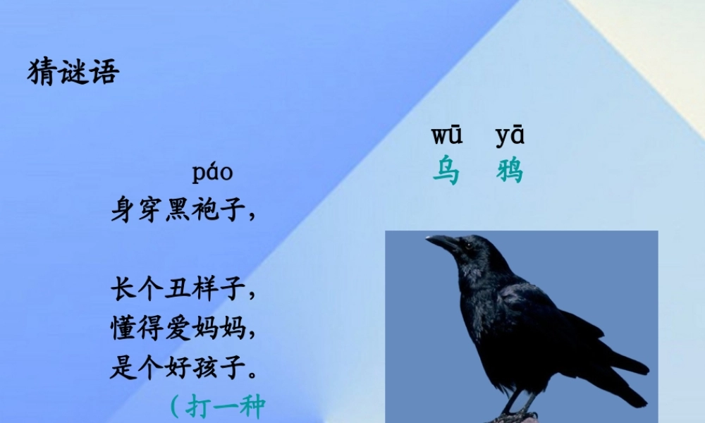 （秋季版）一年级语文上册 课文4 13 乌鸦喝水课件2 新人教版-新人教版小学一年级上册语文课件