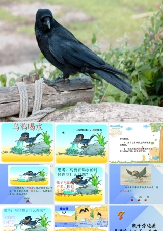 （秋季版）一年级语文上册 课文4 13 乌鸦喝水课件3 新人教版-新人教版小学一年级上册语文课件