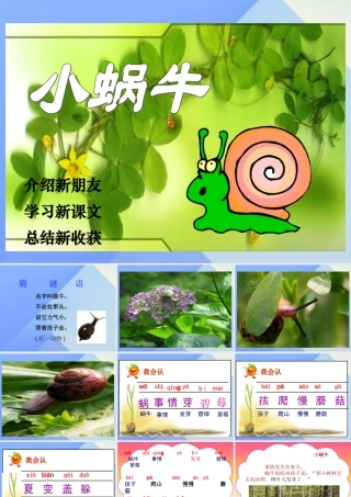 （秋季版）一年级语文上册 课文4 14 小蜗牛课件1 新人教版-新人教版小学一年级上册语文课件