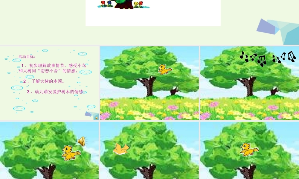 （秋季版）一年级语文上册 课文6 大树和小鸟课件 西师大版-西师大版小学一年级上册语文课件