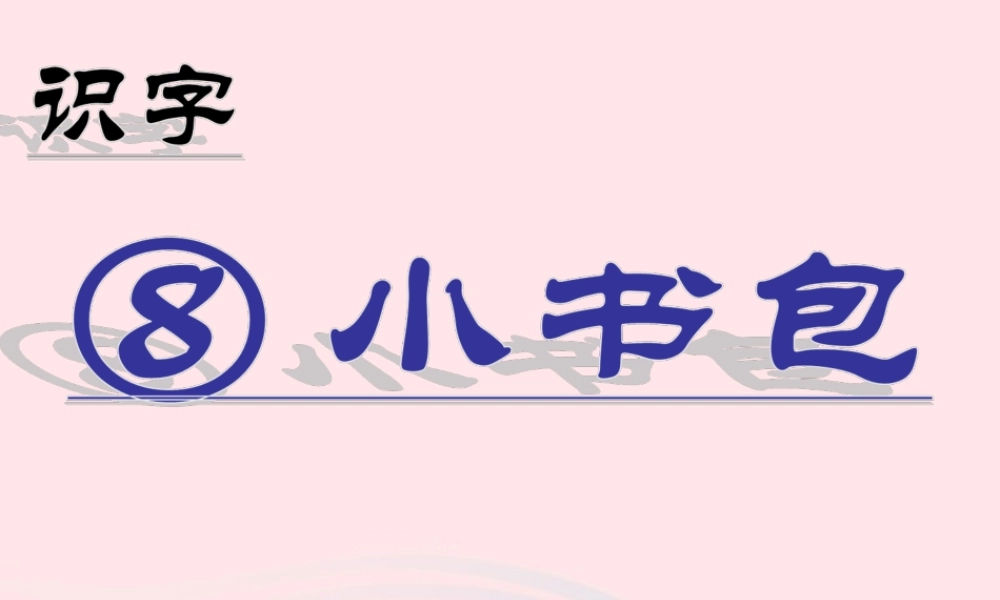 （课堂教学课件2）小书包
