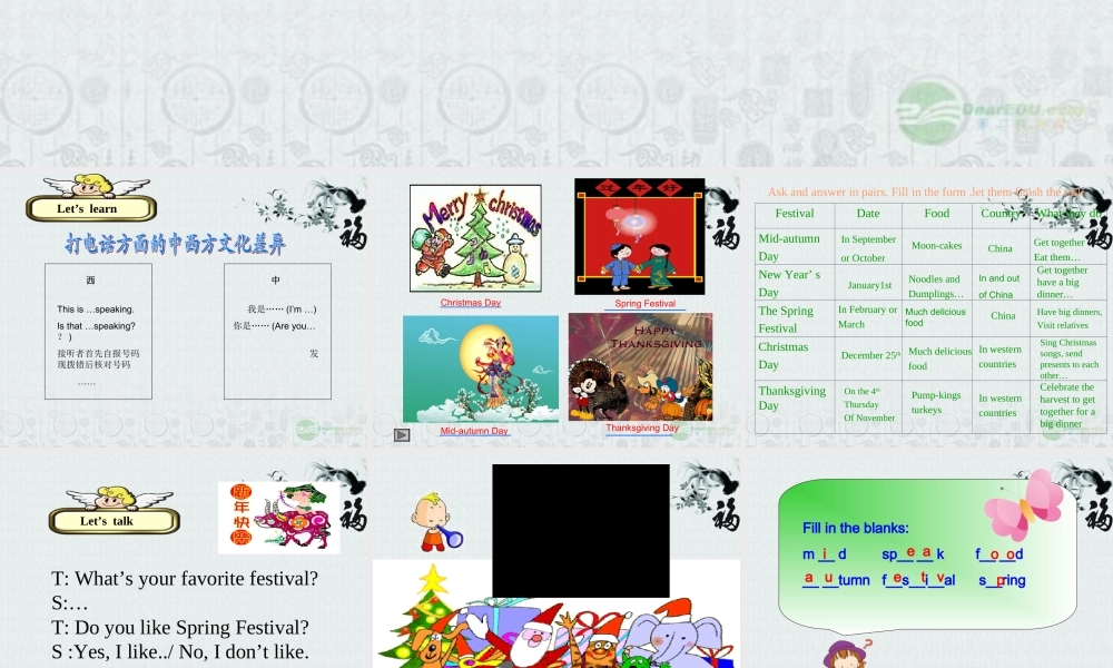 （闽教版）五年级英语上册课件 unit4