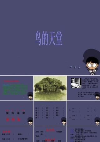秋四年级语文上册《鸟的天堂》课件4 冀教版-冀教版小学四年级上册语文课件