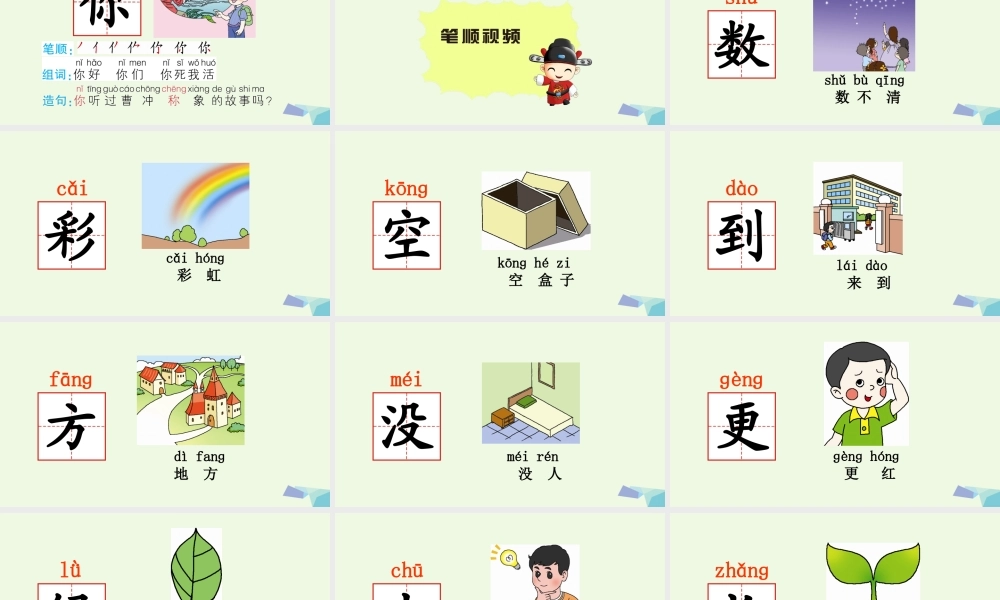 （秋季版）一年级语文上册 课文8 雨点儿课件1 新人教版-新人教版小学一年级上册语文课件