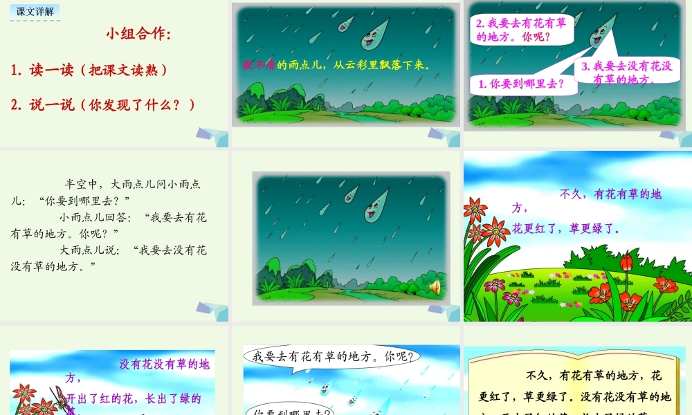 （秋季版）一年级语文上册 课文8 雨点儿课件2 新人教版-新人教版小学一年级上册语文课件
