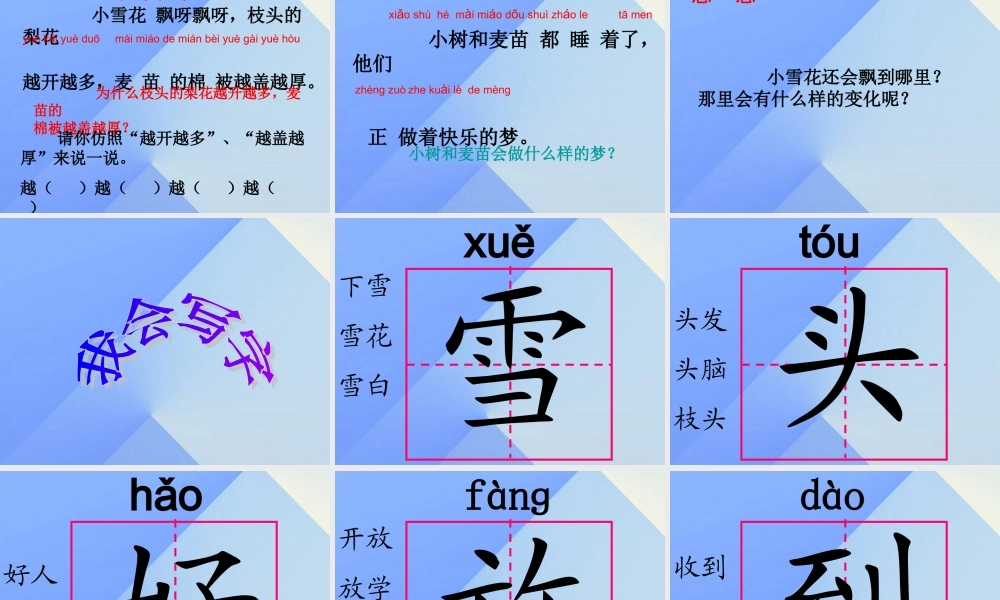 （秋季版）一年级语文上册 课文10 小雪花课件 苏教版-苏教版小学一年级上册语文课件