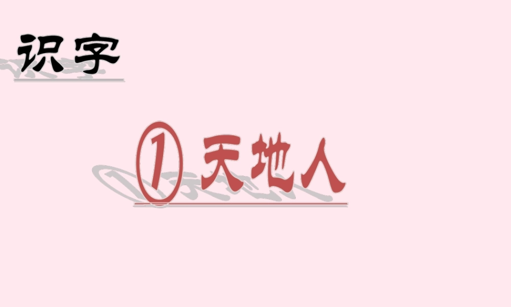 识字（一）1天地人课堂教学课件2