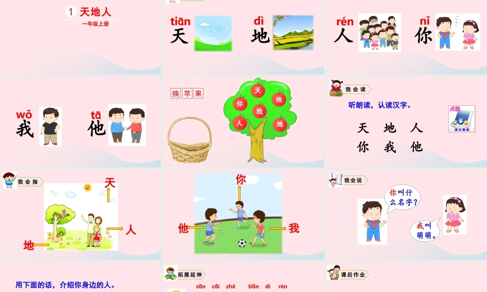 识字1  天地人课件