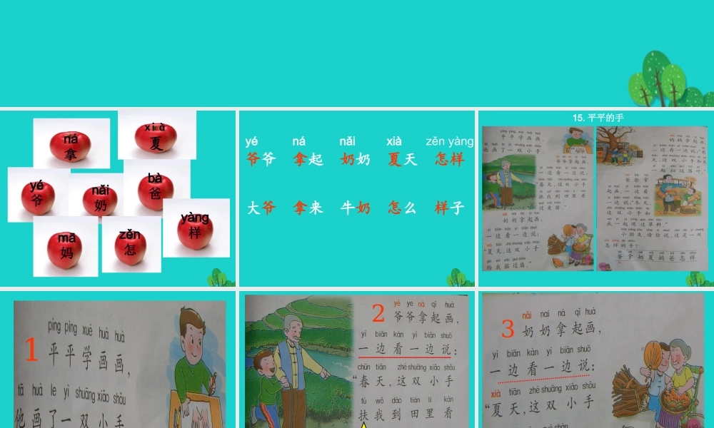 （秋季版）一年级语文上册 课文12 平平的手课件2 西师大版-西师大版小学一年级上册语文课件