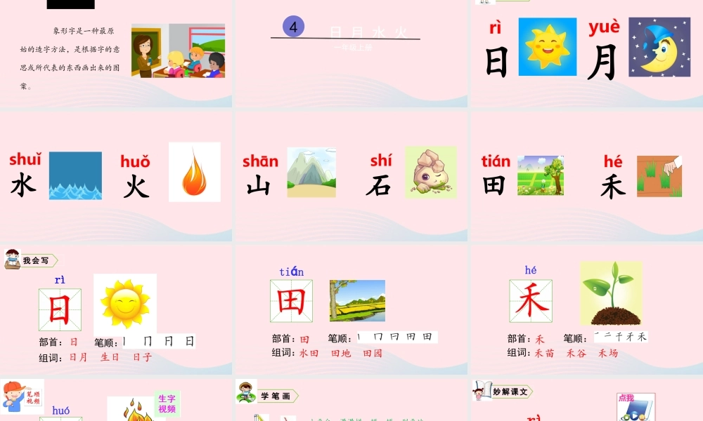 识字4  日月水火课件