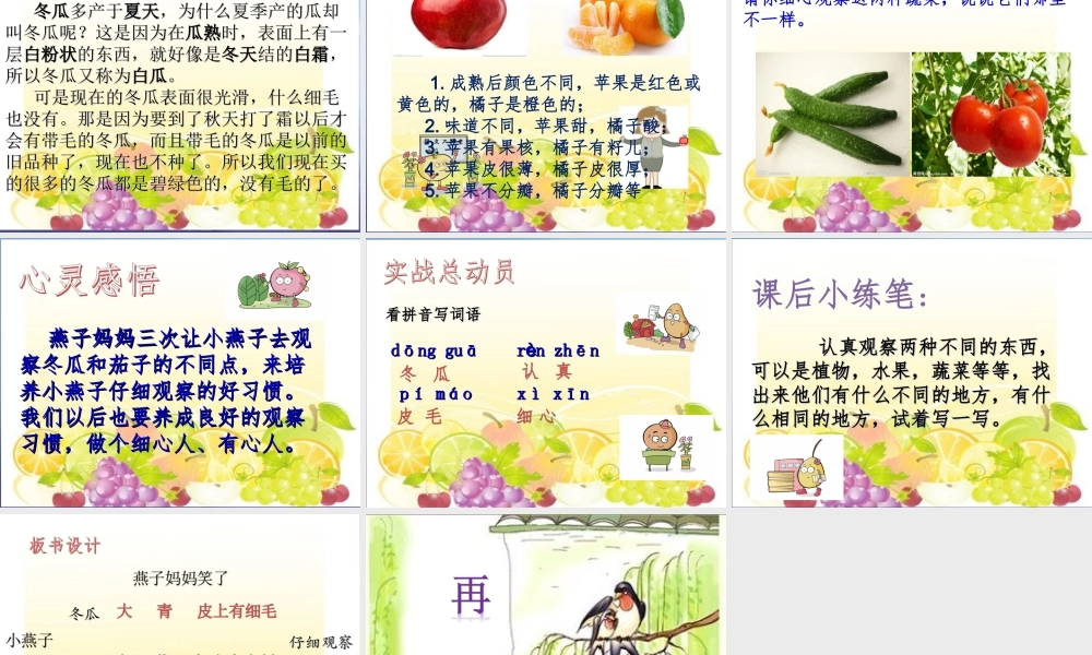 （秋季版）一年级语文下册 课文4 13《燕子妈妈笑了》课件2 语文S版-语文S版小学一年级下册语文课件