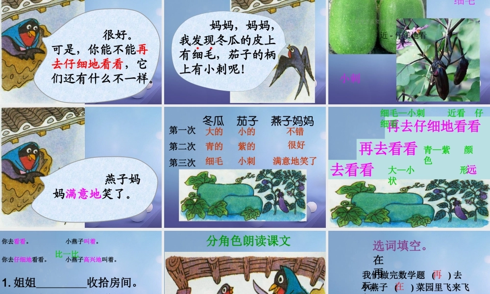 （秋季版）一年级语文下册 课文4 13《燕子妈妈笑了》课件3 语文S版-语文S版小学一年级下册语文课件