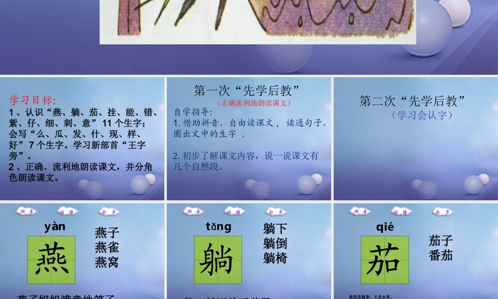 （秋季版）一年级语文下册 课文4 13《燕子妈妈笑了》课件6 语文S版-语文S版小学一年级下册语文课件