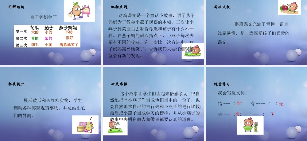 （秋级语文下册 课文4 13《燕子妈妈笑了》课件8 语文S版-语文S级下册语文课件