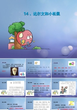 （秋季版）一年级语文下册 课文4 14《达尔文和小松鼠》课件6 语文S版-语文S版小学一年级下册语文课件