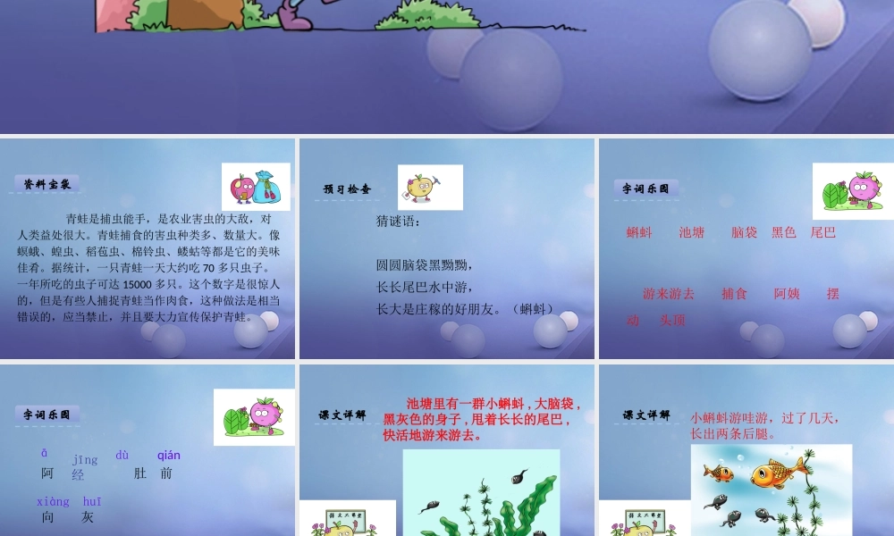 （秋级语文下册 课文4 15《小蝌蚪找妈妈》课件5 语文S版-语文S级下册语文课件