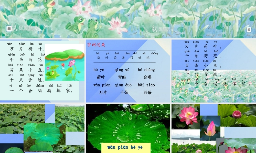 （秋季版）一年级语文上册 识字2 万片荷叶课件3 苏教版-苏教版小学一年级上册语文课件