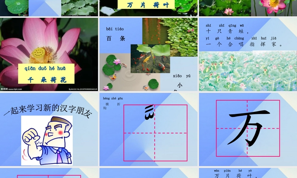 （秋季版）一年级语文上册 识字2 万片荷叶课件3 苏教版-苏教版小学一年级上册语文课件