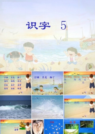 （秋季版）一年级语文上册 识字6 沙滩 贝壳 脚丫课件 苏教版-苏教版小学一年级上册语文课件