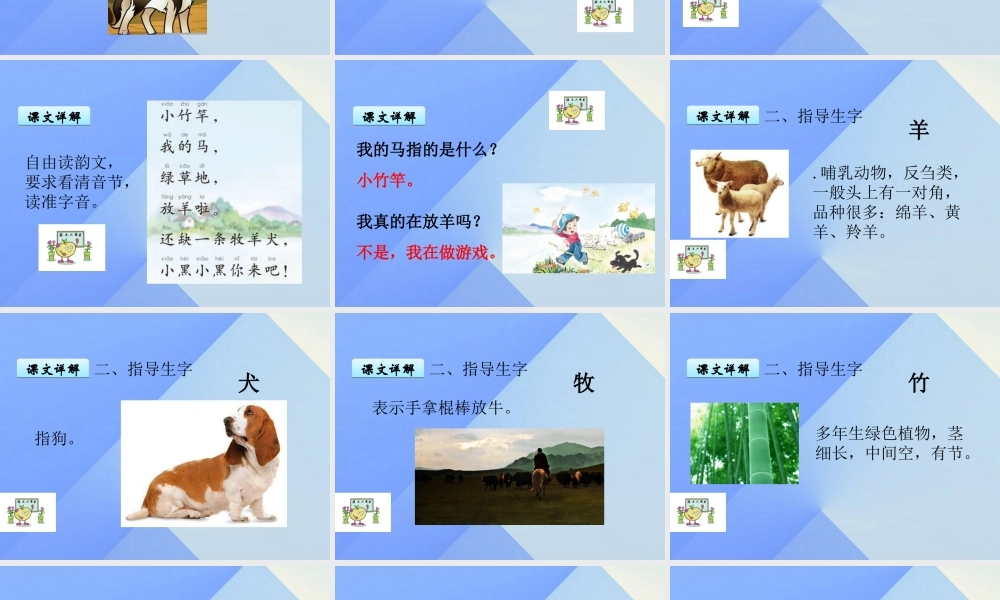 （秋级语文上册 识字7 马 羊 犬 牧课件 苏教版-苏教级上册语文课件