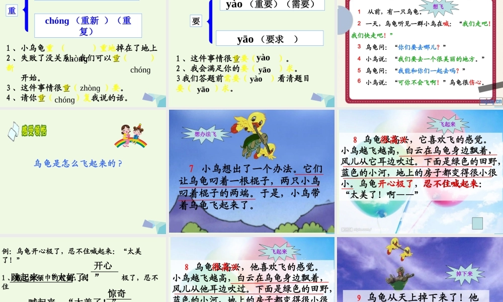 （秋级语文下册 11.2 想飞的乌龟课件2 北师大版-北师大级下册语文课件