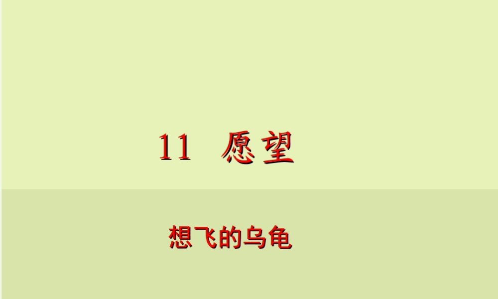 （秋季版）一年级语文下册 11.2 想飞的乌龟课件3 北师大版-北师大版小学一年级下册语文课件