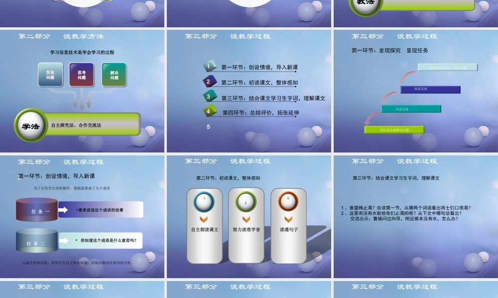 （秋季版）一年级语文下册 课文6 23《望梅止渴》说课课件 语文S版-语文S版小学一年级下册语文课件