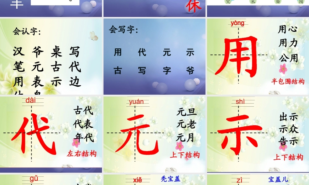 （秋季版）一年级语文下册 识字（一）1 有趣的汉字课件2 语文S版-语文S版小学一年级下册语文课件