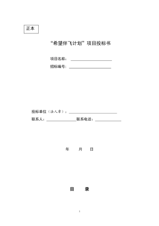 3.“希望伴飞计划”项目投标书