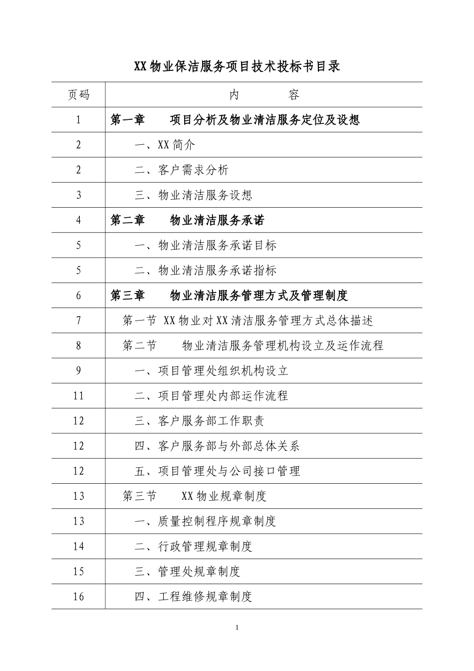 保洁服务技术投标书_第1页