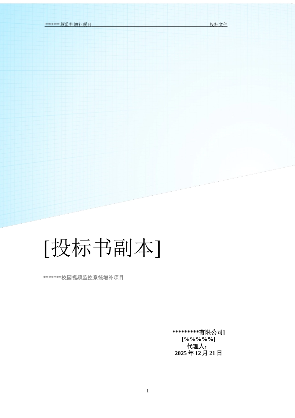高清视频监控投标书_第1页