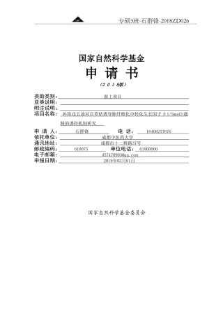 国自然标书完整