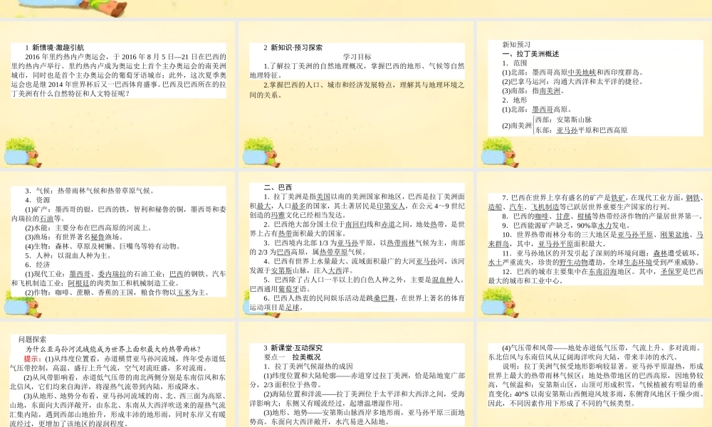 -高考地理一轮复习 区域地理 第2章 世界地理 第9节 拉丁美洲与巴西课件-人教版高三全册地理课件