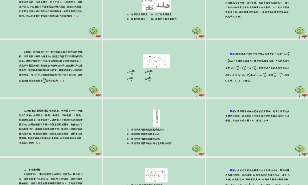 -高考物理二轮复习 专题限时训练11 电磁感应课件-人教版高三全册物理课件