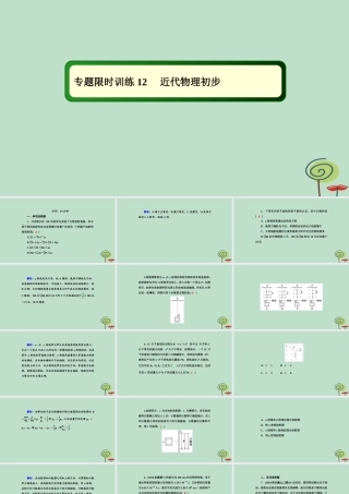 -高考物理二轮复习 专题限时训练12 近代物理初步课件-人教版高三全册物理课件
