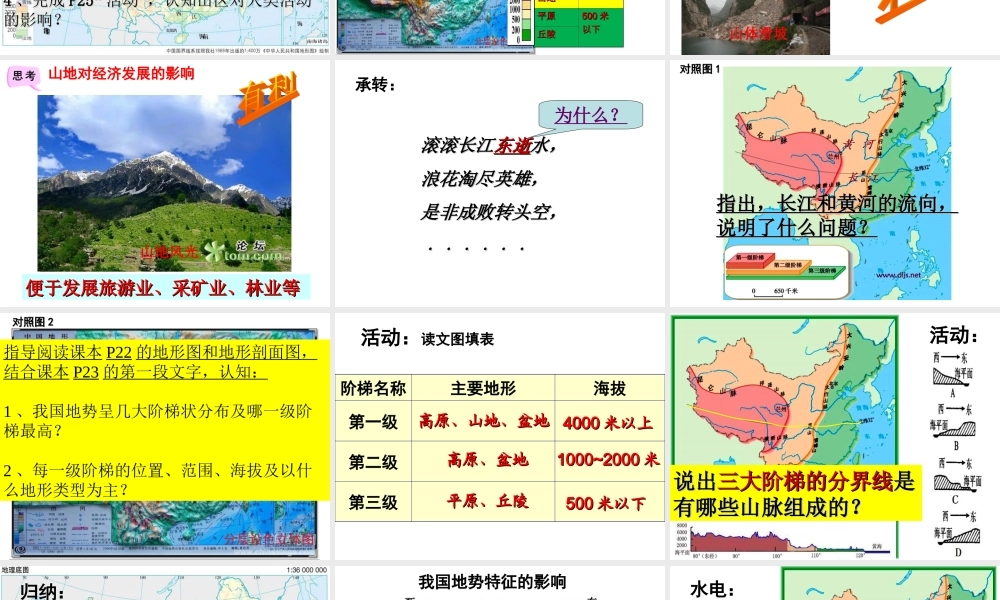 -八年级地理上册 2.1 地形地势特征（第1课时）课件 （新版）商务星球版-（新版）商务星球版初中八年级上册地理课件