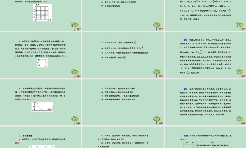 -高考物理二轮复习 专题限时训练6 机械能守恒定律 功能关系课件-人教版高三全册物理课件