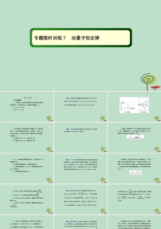 -高考物理二轮复习 专题限时训练7 动量守恒定律课件-人教版高三全册物理课件