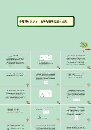 -高考物理二轮复习 专题限时训练8 电场与磁场的基本性质课件-人教版高三全册物理课件