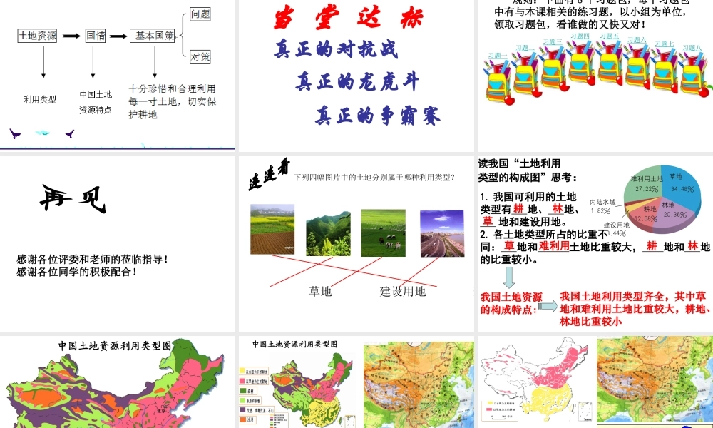 -八年级地理上册 3.1 合理利用土地资源优秀课件 （新版）商务星球版-（新版）商务星球版初中八年级上册地理课件