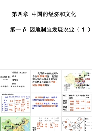 -八年级地理上册 4.1 因地制宜发展农业（第1课时）课件 （新版）商务星球版-（新版）商务星球版初中八年级上册地理课件