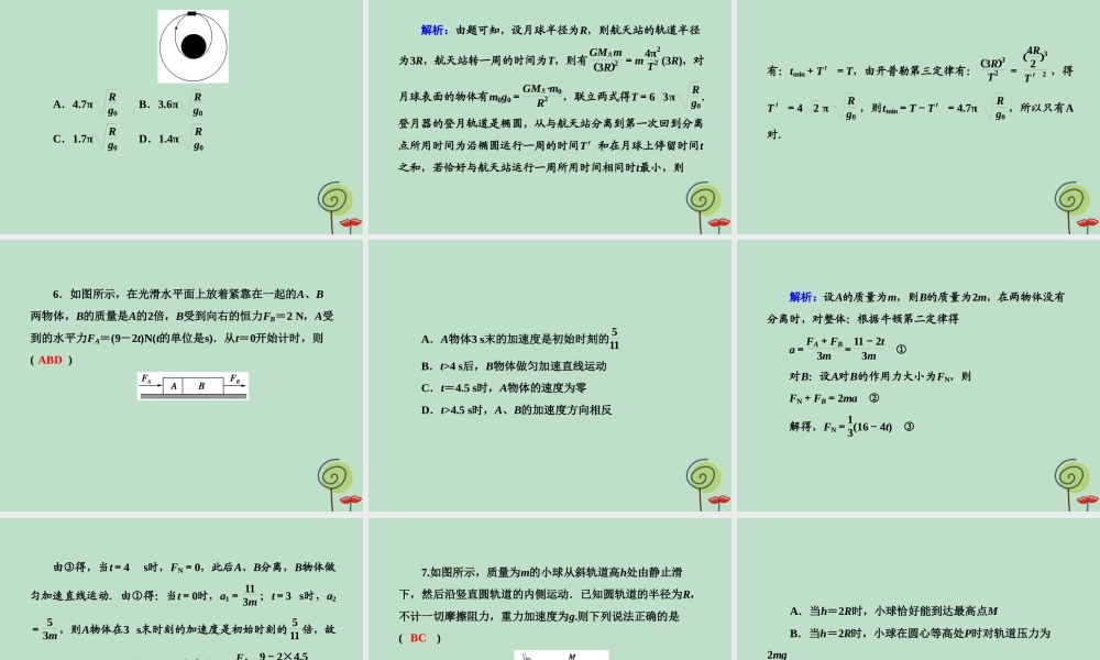 -高考物理二轮复习 选择题提速练课件14-人教版高三全册物理课件